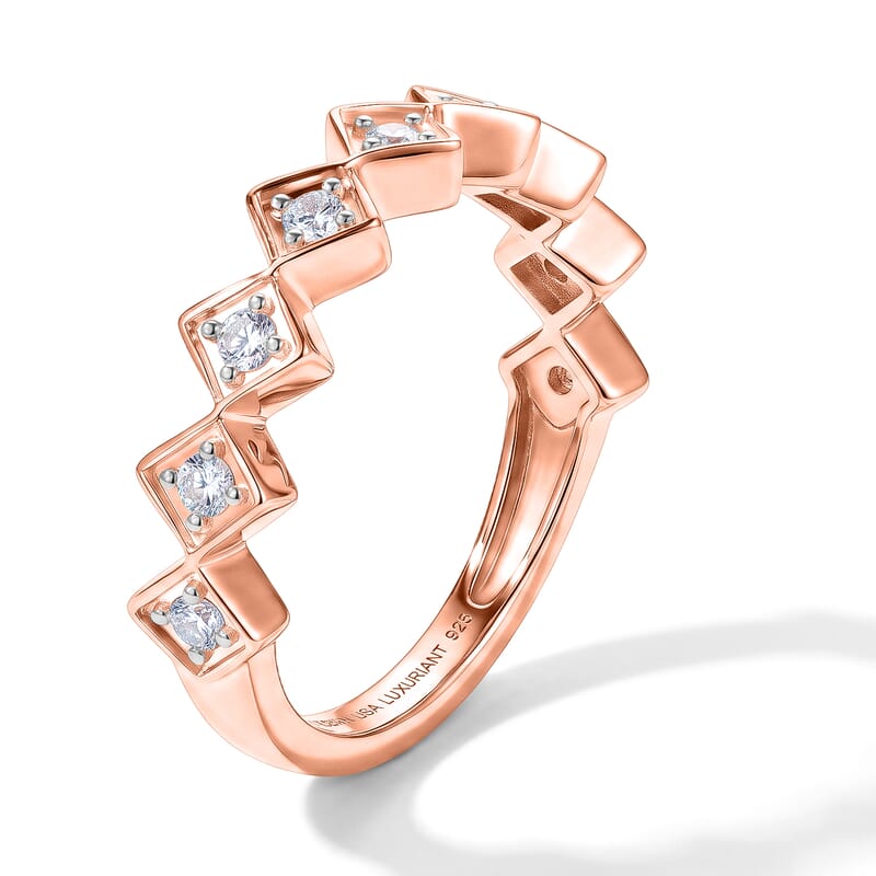 Luxuriant Lab Grown Diamond G-H SI 0.25 ctw Ring in 18K Vermeil Rose Gold Over Sterling Silver (Size 5.0)