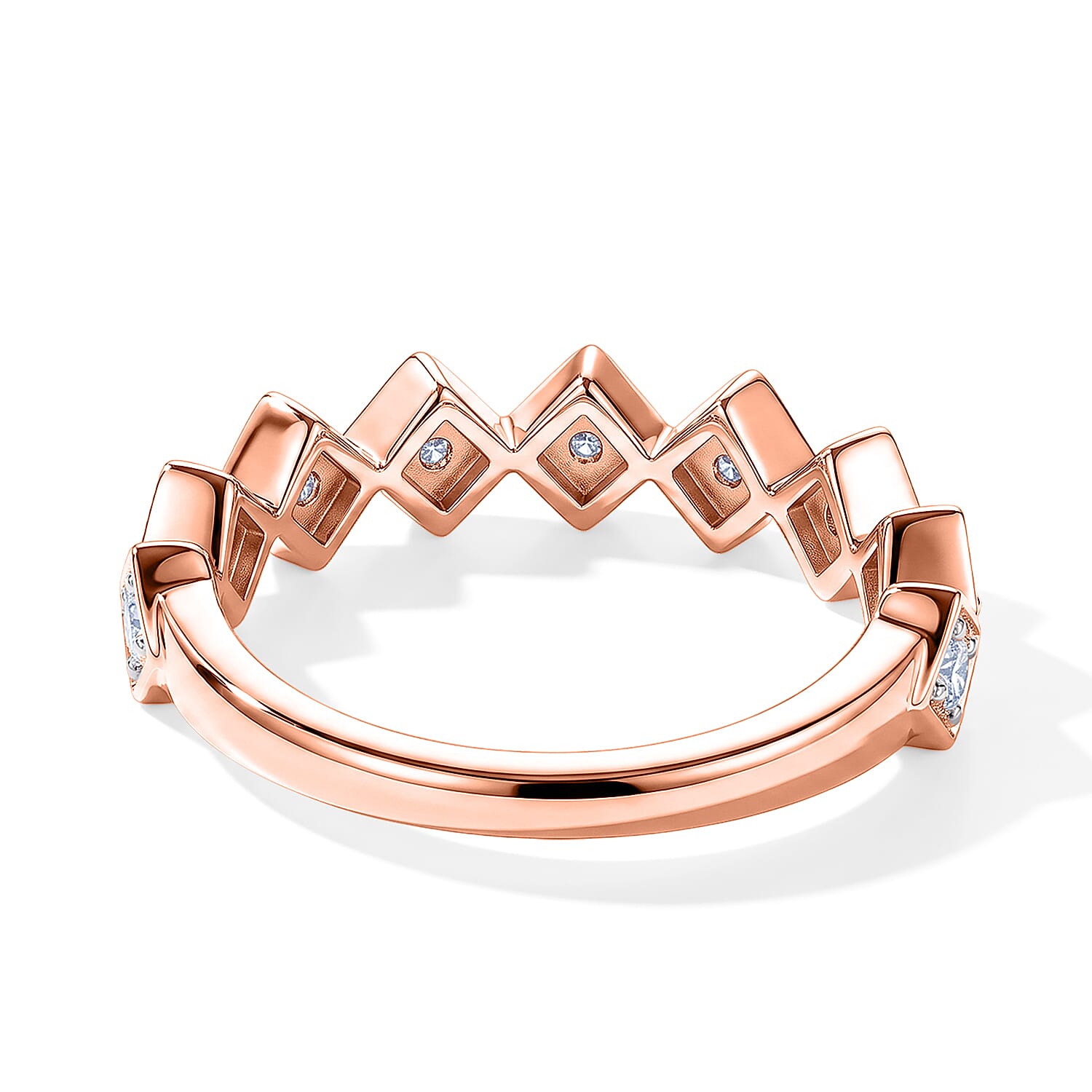 Luxuriant Lab Grown Diamond G-H SI 0.25 ctw Ring in 18K Vermeil Rose Gold Over Sterling Silver (Size 5.0)