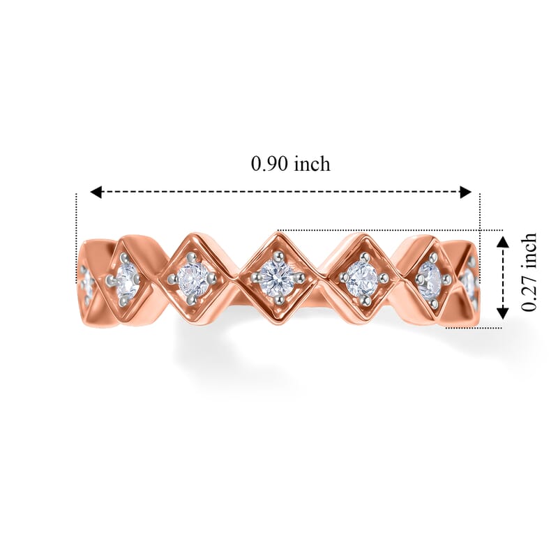 Luxuriant Lab Grown Diamond G-H SI 0.25 ctw Ring in 18K Vermeil Rose Gold Over Sterling Silver (Size 5.0)