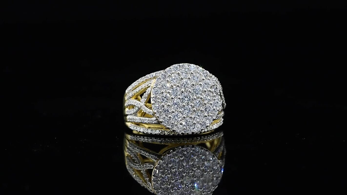 Luxuriant Lab Grown Diamond (G-H, SI) Ring in 18K Vermeil Yellow Gold Over Sterling Silver (Size 10.0) 2.00 ctw