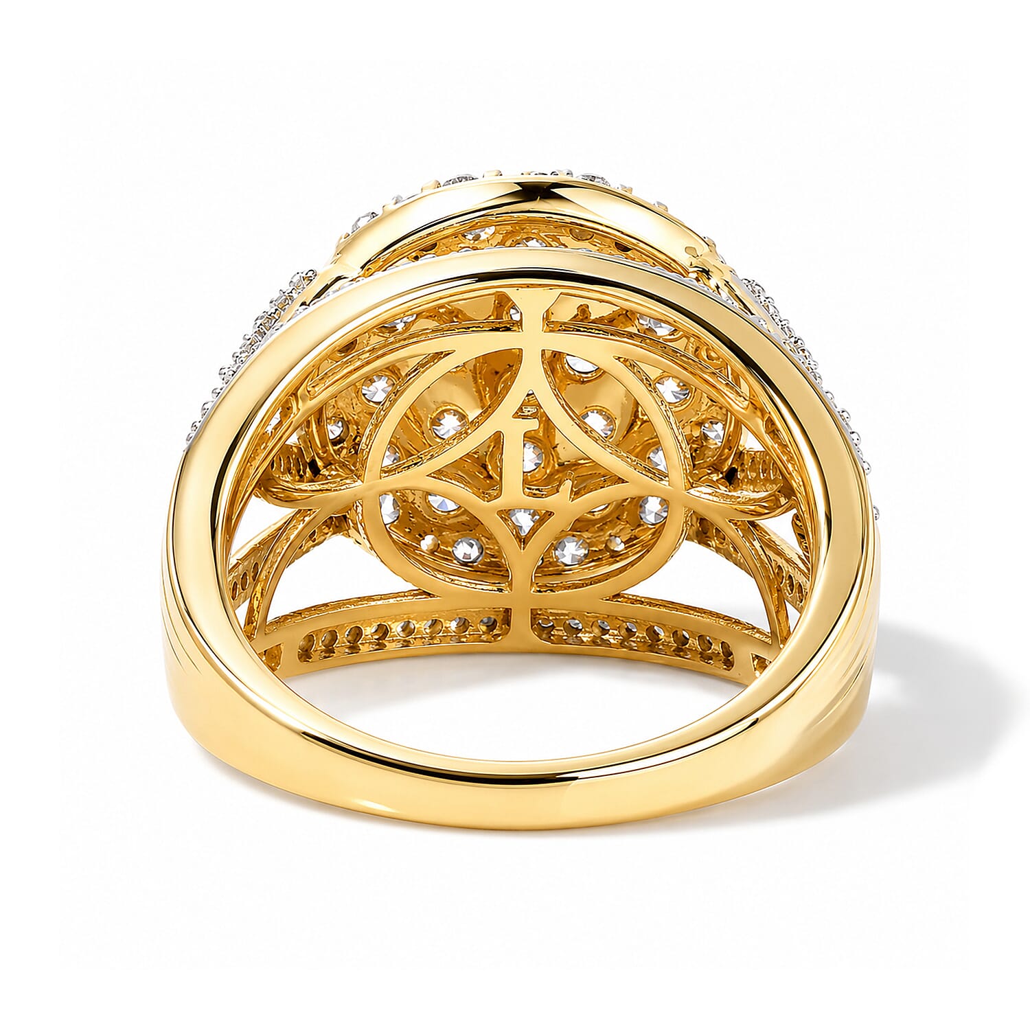 Luxuriant Lab Grown Diamond G-H SI 2.00 ctw Ring in 18K Vermeil Yellow Gold Over Sterling Silver (Size 5.0)