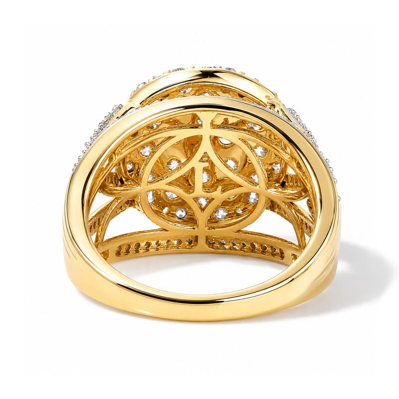 Luxuriant Lab Grown Diamond G-H SI 2.00 ctw Ring in 18K Vermeil Yellow Gold Over Sterling Silver (Size 5.0)