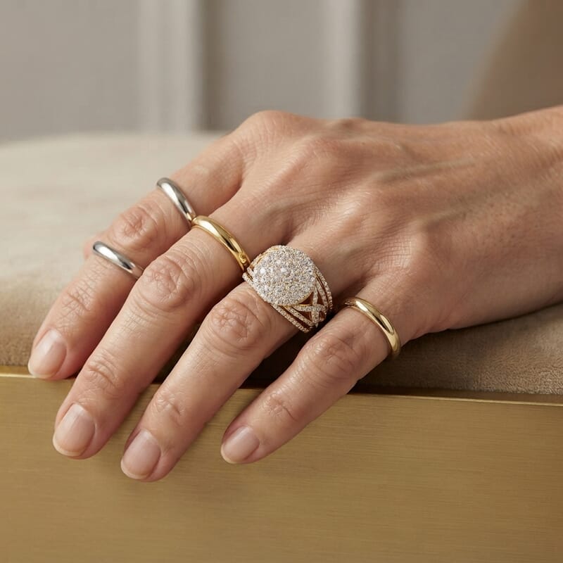 Luxuriant Lab Grown Diamond G-H SI 2.00 ctw Ring in 18K Vermeil Yellow Gold Over Sterling Silver (Size 5.0)
