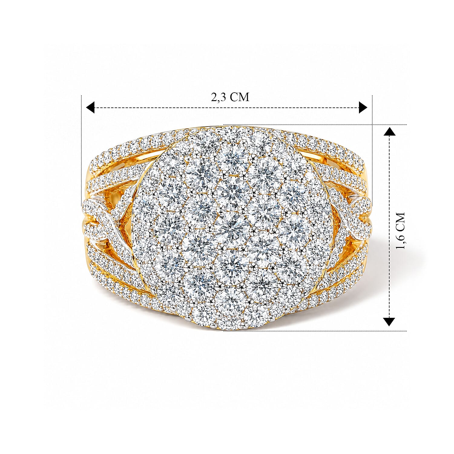 Luxuriant Lab Grown Diamond G-H SI 2.00 ctw Ring in 18K Vermeil Yellow Gold Over Sterling Silver (Size 5.0)