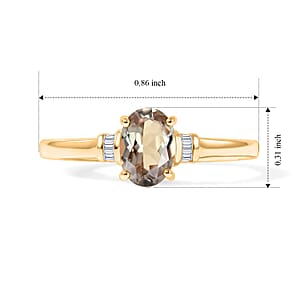 D'Joy AAA Turkizite and Diamond 0.90 ctw Eternal Lumina Ring in 18K Vermeil Yellow Gold Over Sterling Silver (Size 10.0)