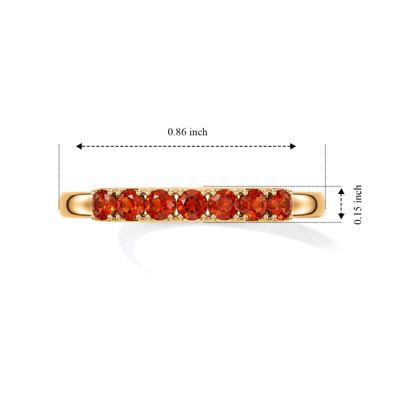 D'Joy Mexican Cherry Fire Opal 0.35 ctw Golden Flame Ring in 18K Vermeil Yellow Gold Over Sterling Silver (Size 10.0)