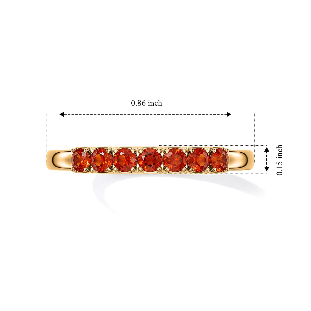 D'Joy Mexican Cherry Fire Opal 0.35 ctw Ring in 18K Vermeil Yellow Gold Over Sterling Silver (Size 7.0) image number 2
