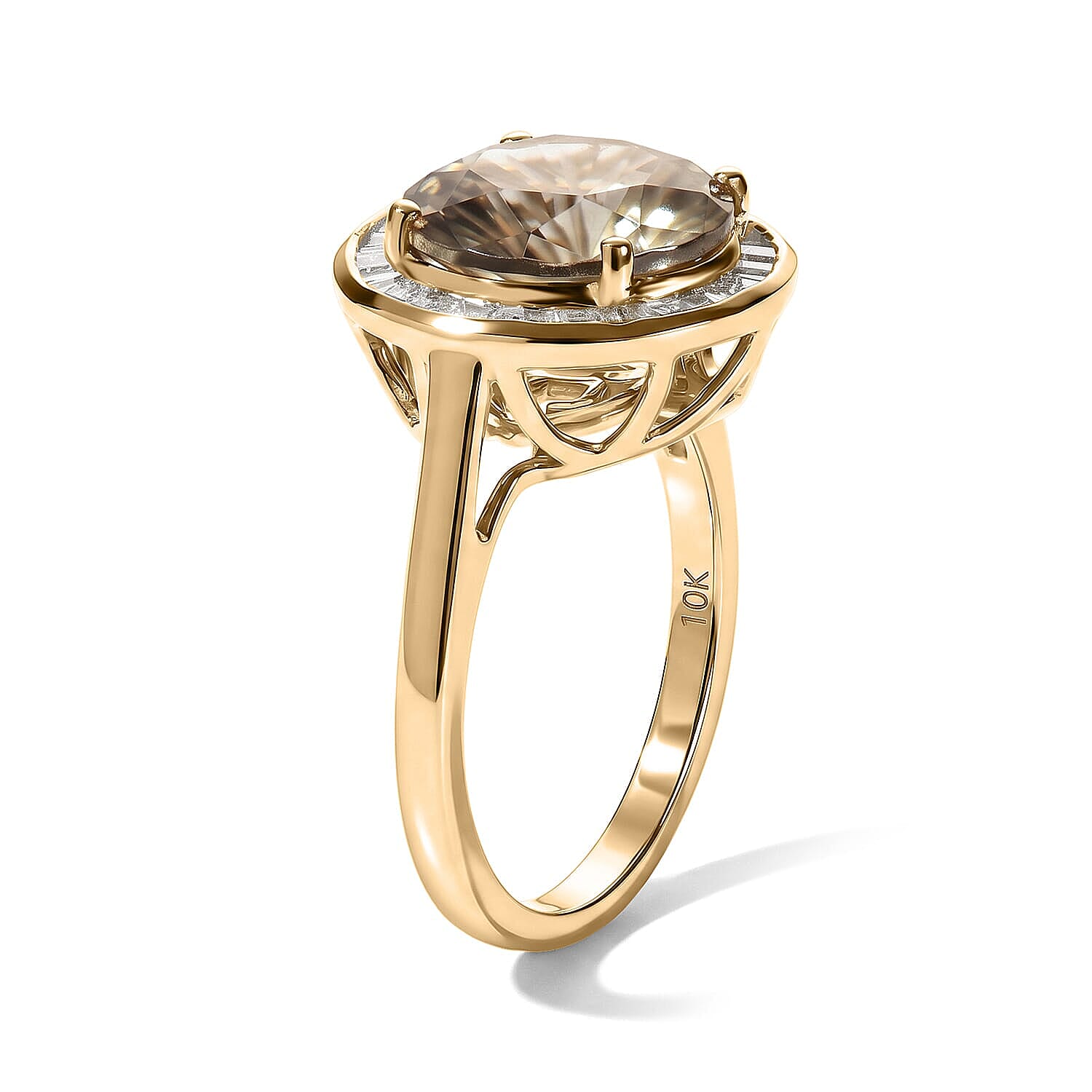 Certified & Appraised Luxoro Hanabi Cut AAA Turkizite and Diamond I2 4.30 ctw Ring in 10K Yellow Gold (Size  5.0)