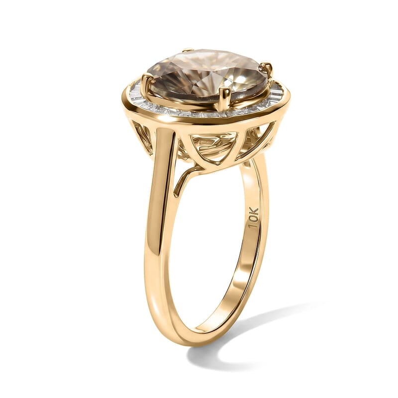Certified & Appraised Luxoro Hanabi Cut AAA Turkizite and Diamond I2 4.30 ctw Ring in 10K Yellow Gold (Size  5.0)