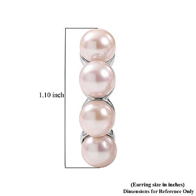 EverTrue Pink Freshwater Pearl Endless Elegance Hoop Earrings in Platinum Bond