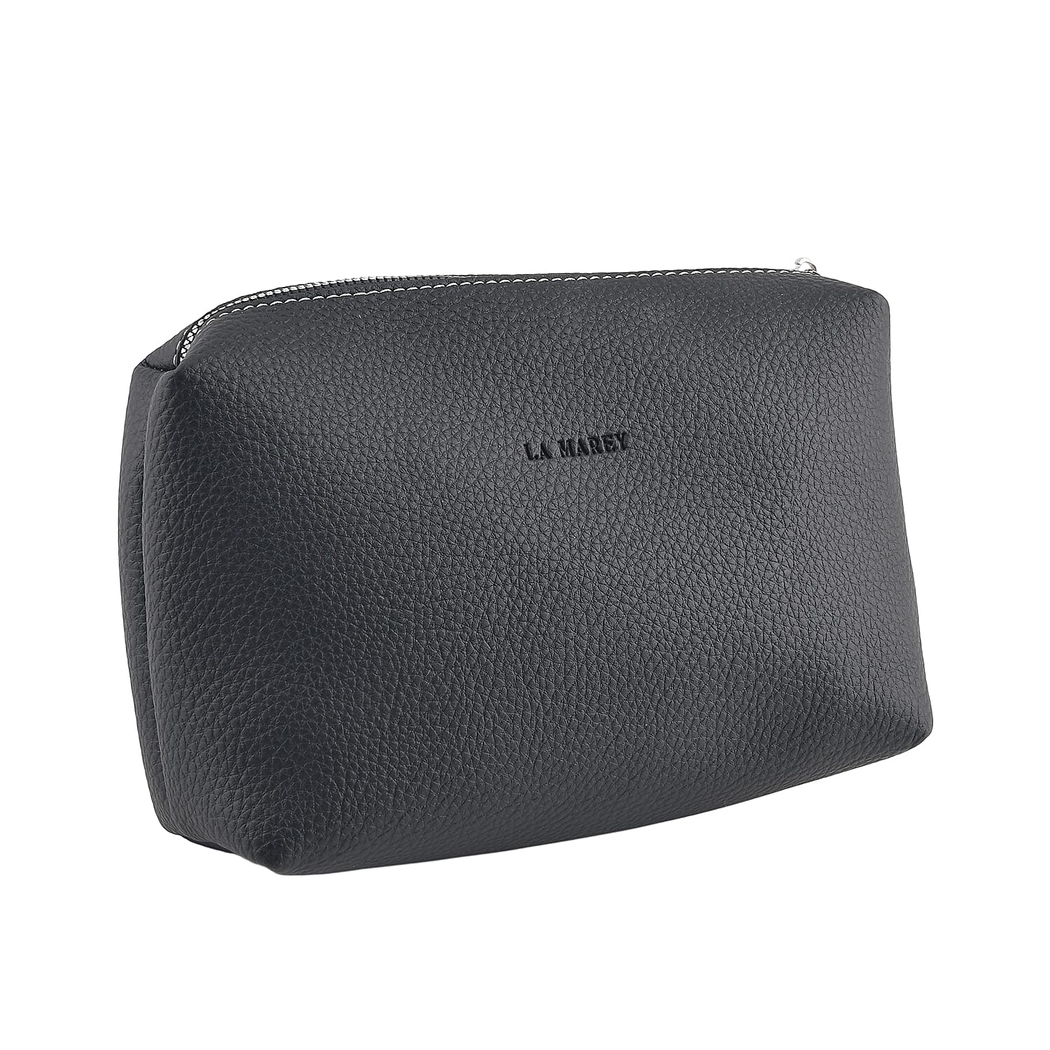 La Marey Black Embossed Brand Genuine Leather Set of 2 Handbag