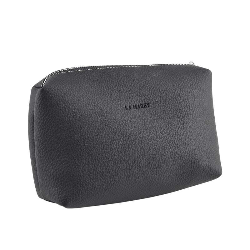 La Marey Black Embossed Brand Genuine Leather Set of 2 Handbag