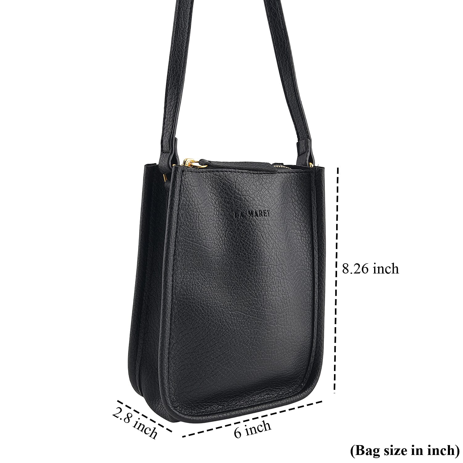 La Marey Black Genuine Leather Embossed Brand Wallet