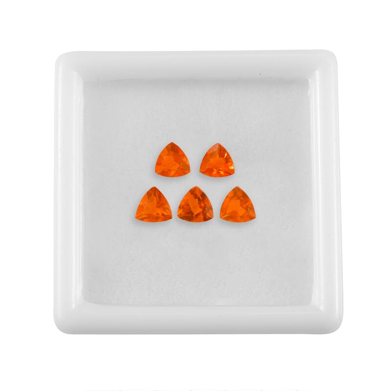 AA Fire Opal Set of 5 (Trl 4 mm) 0.71 ctw