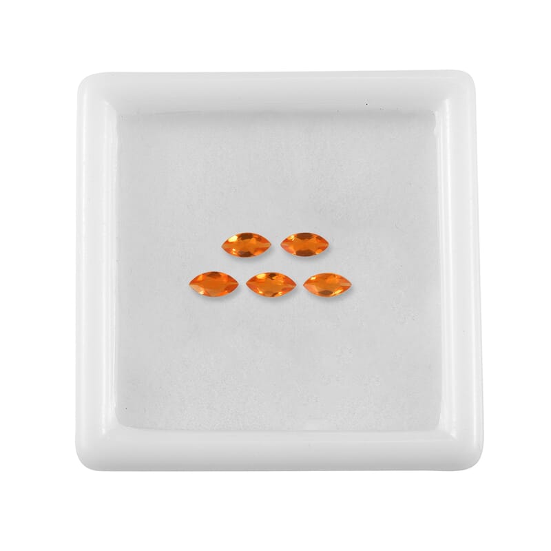 AA Fire Opal Set of 5 (Mrq 5x2.5 mm) 0.41 ctw