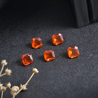 AAA Fire Opal Set of 5 (Oct 4x4 mm) 0.96 ctw