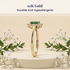Luxoro AAA Tsavorite Garnet and I2 Diamond 1.20 ctw Regal Spark Ring in 10K Yellow Gold (Size  10.5)