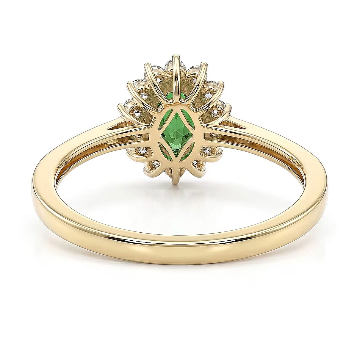 Luxoro AAA Tsavorite Garnet and I2 Diamond 1.20 ctw Regal Spark Ring in 10K Yellow Gold (Size  10.5) image number 6