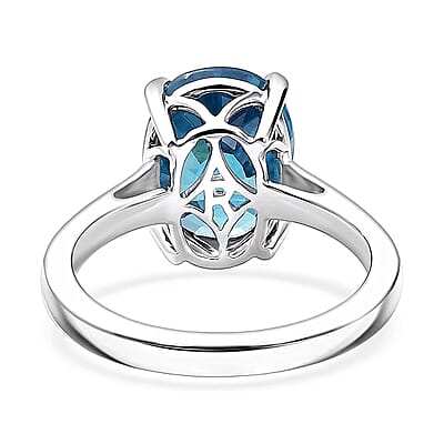 Rhapsody AAAA Cambodian Blue Zircon 8.00 ctw Solitaire Ring in 950 Platinum (Size  5.0)  6.25 Grams