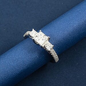 Princess Cut Luxuriant Lab Grown Diamond VS2 1.25 ctw Ring in 950 Platinum (Size  6.5)  4.65 Grams