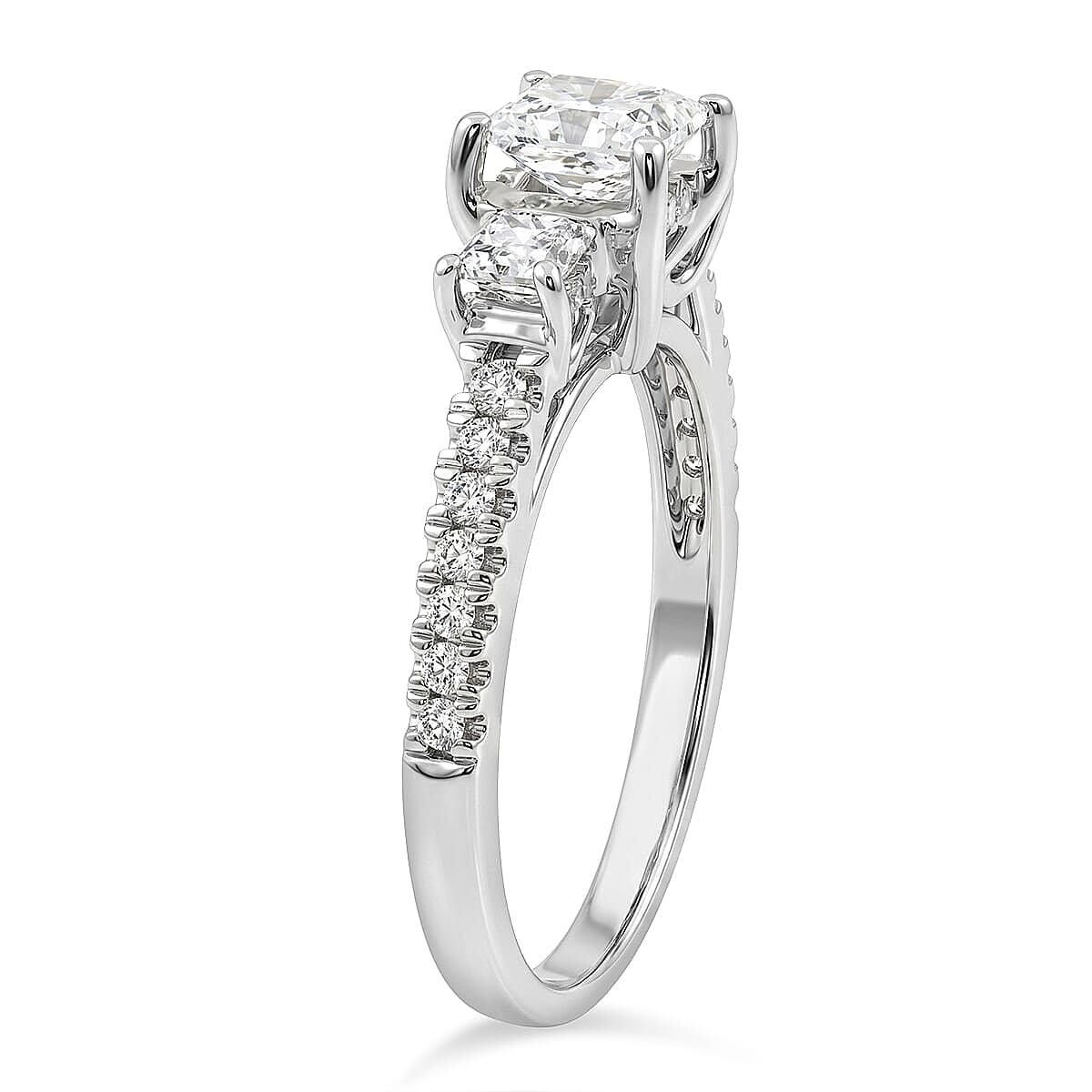 Princess Cut Luxuriant Lab Grown Diamond VS2 1.25 ctw Ring in 950 Platinum (Size  6.5)  4.65 Grams image number 3