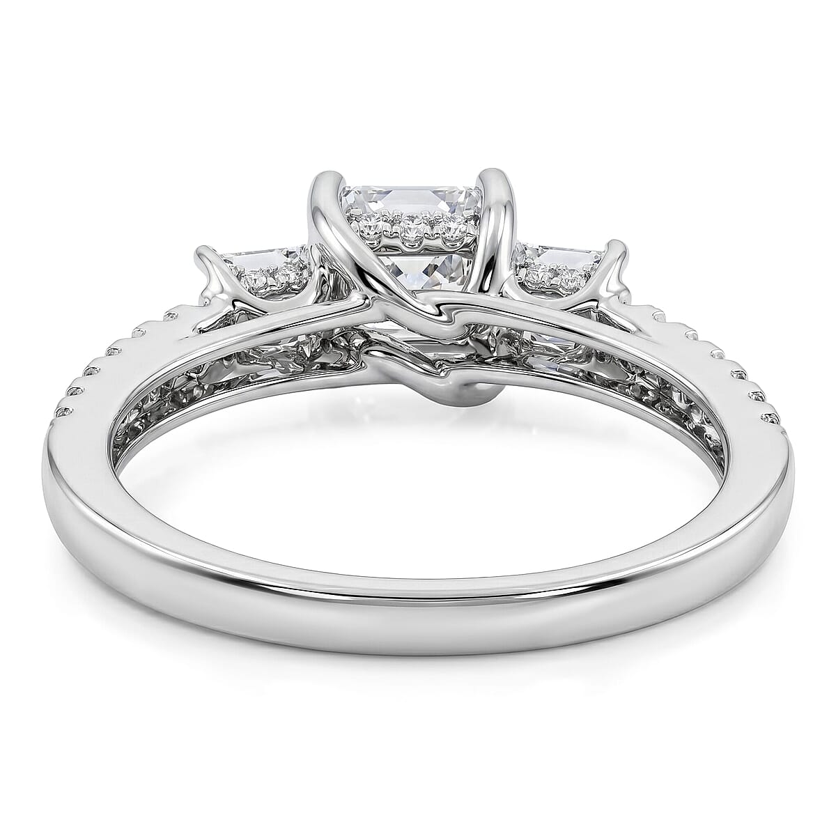 Princess Cut Luxuriant Lab Grown Diamond VS2 1.25 ctw Ring in 950 Platinum (Size  9.5)  4.65 Grams image number 4