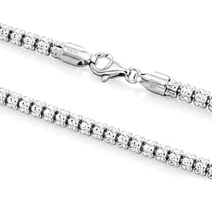 Italian Diamond-cut ICE Chain Necklace in Sterling Silver 28.0 Grams 20 Inches 