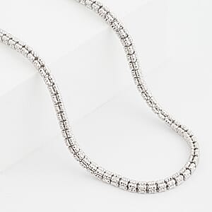 Italian Diamond-cut ICE Chain Necklace in Sterling Silver 32.20 Grams 22 Inches 