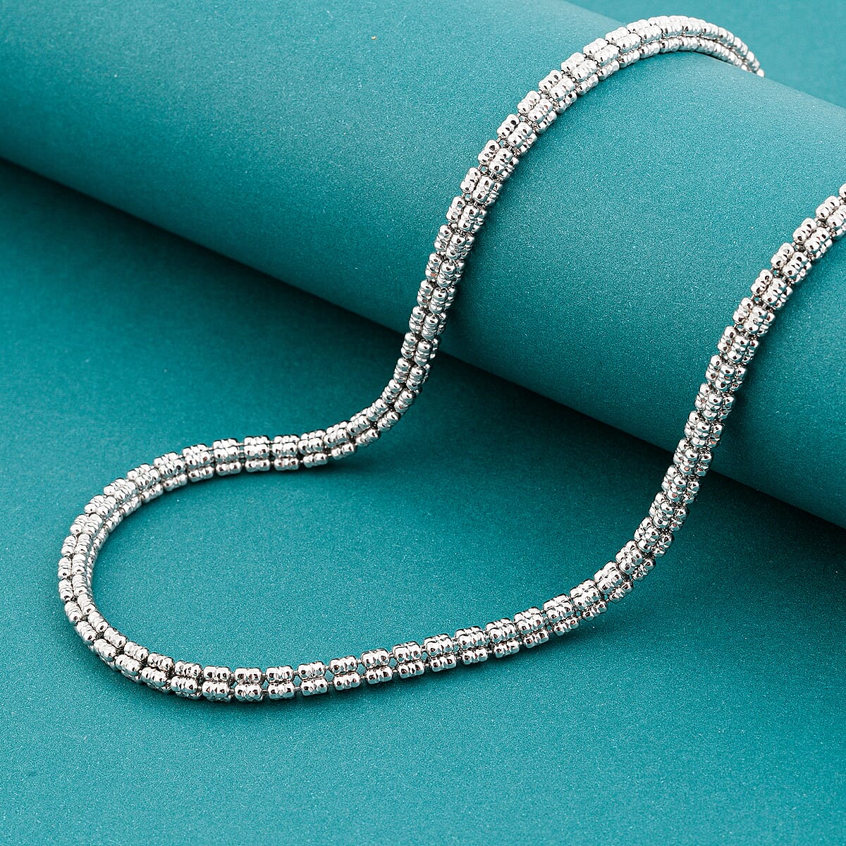 Italian Diamond-cut ICE Chain Necklace in Sterling Silver 32.20 Grams 22 Inches  image number 1