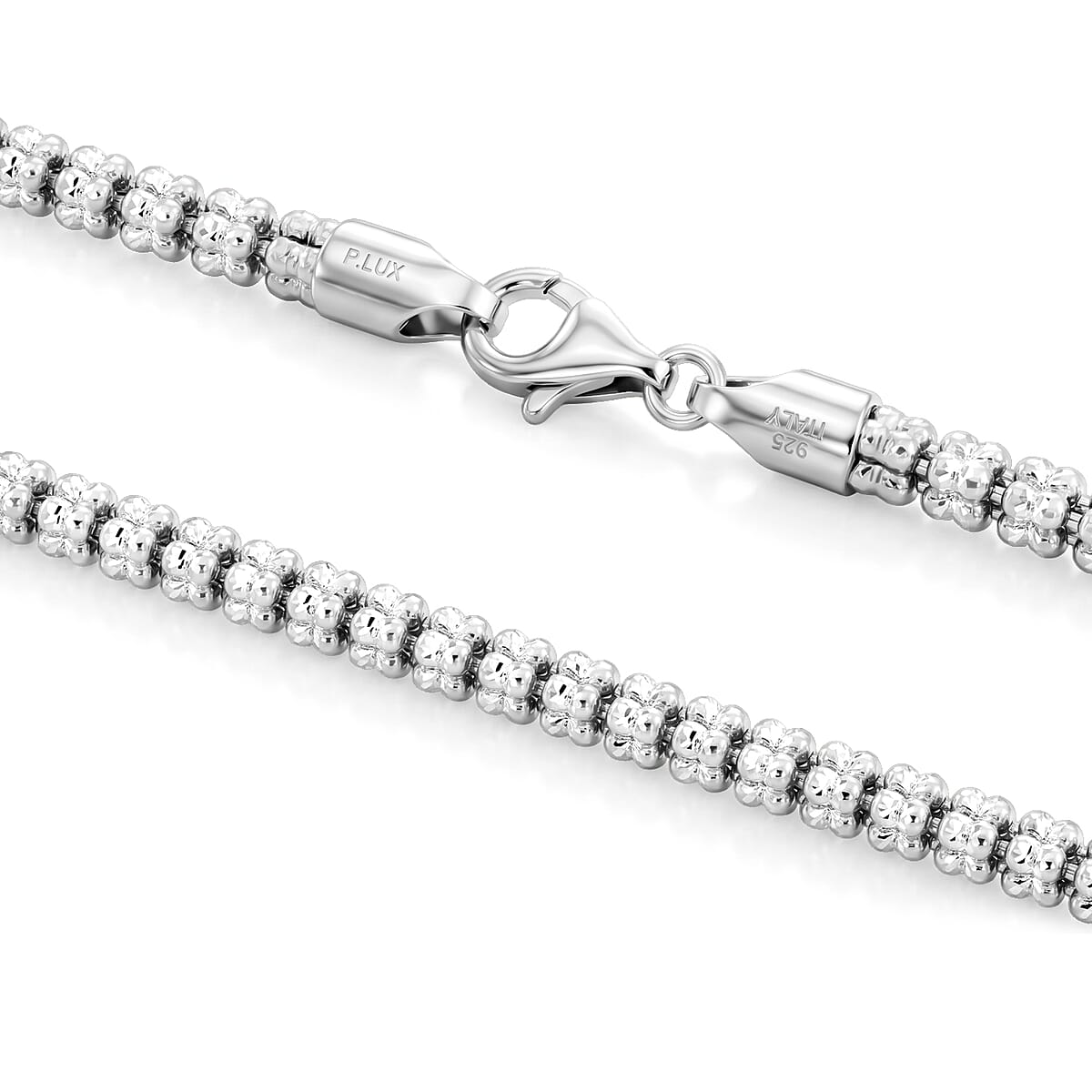 Italian Diamond-cut ICE Chain Necklace in Sterling Silver 33.20 Grams 24 Inches  image number 2