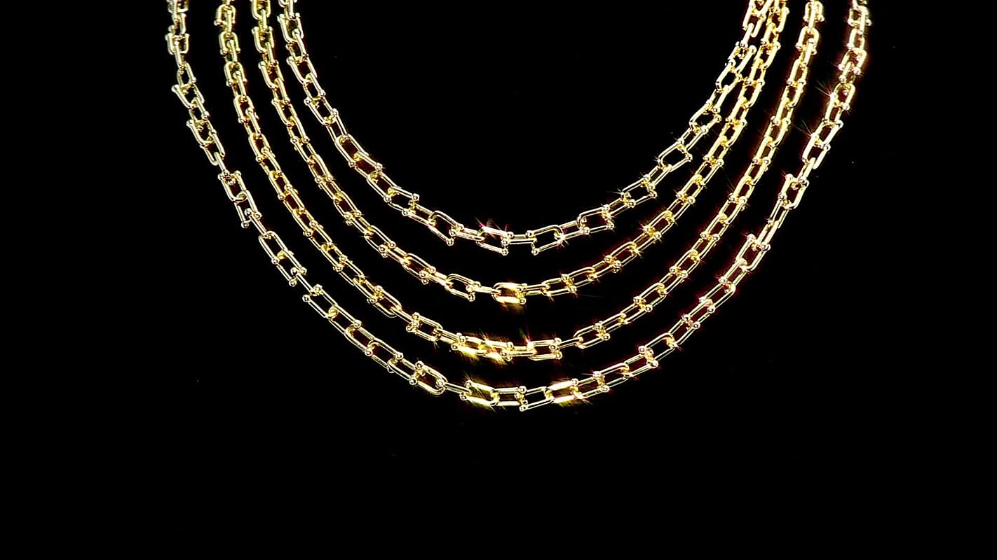 Italian 14K YG Over Sterling Silver U Link Chain Necklace (18 Inches) (33.50 g)