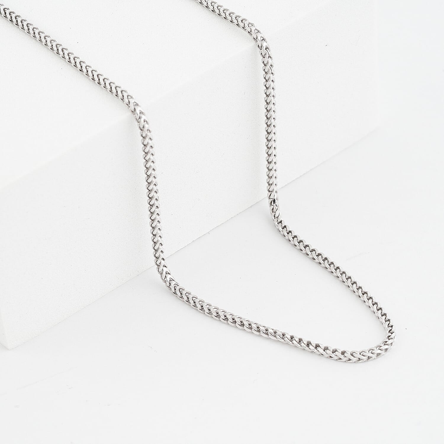 Italian Franco Chain Necklace in Sterling Silver 9.70 Grams 20 Inches