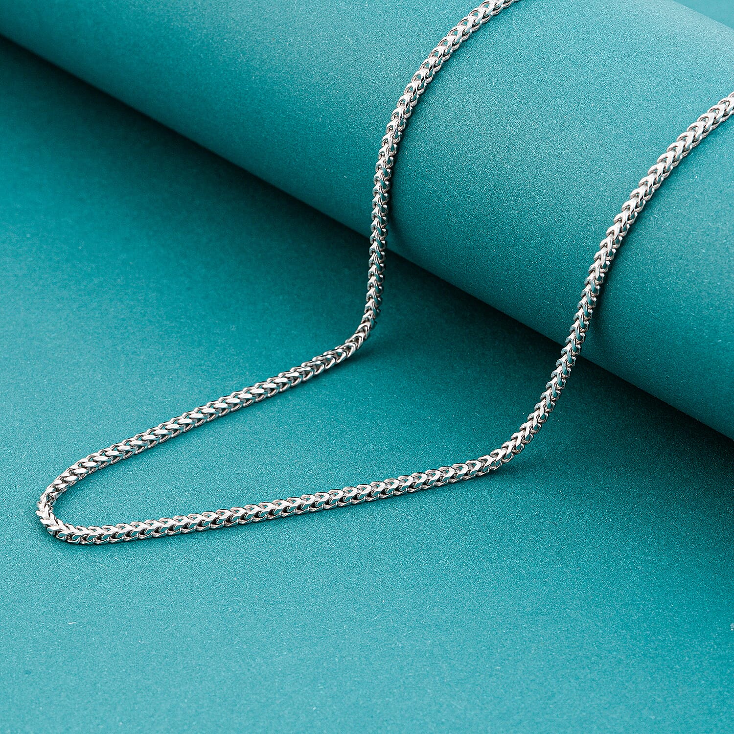 Italian Franco Chain Necklace in Sterling Silver 9.70 Grams 20 Inches