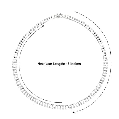 Cleopatra Celebrity Pear Shape Luxuriant Lab Grown Diamond (SI) Necklace (18 Inches) in Sterling Silver 7.90 ctw
