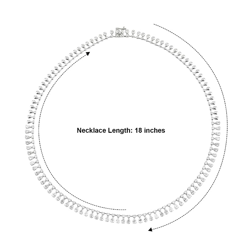 Ankur Treasure Chest Cleopatra Celebrity Pear Shape Luxuriant Lab Grown Diamond (SI) Necklace (18 Inches) in Sterling Silver 7.90 ctw