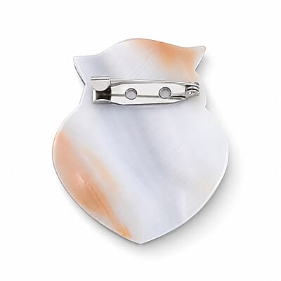Mother of Pearl, Abalone Shell Owl Brooch in Silvertone