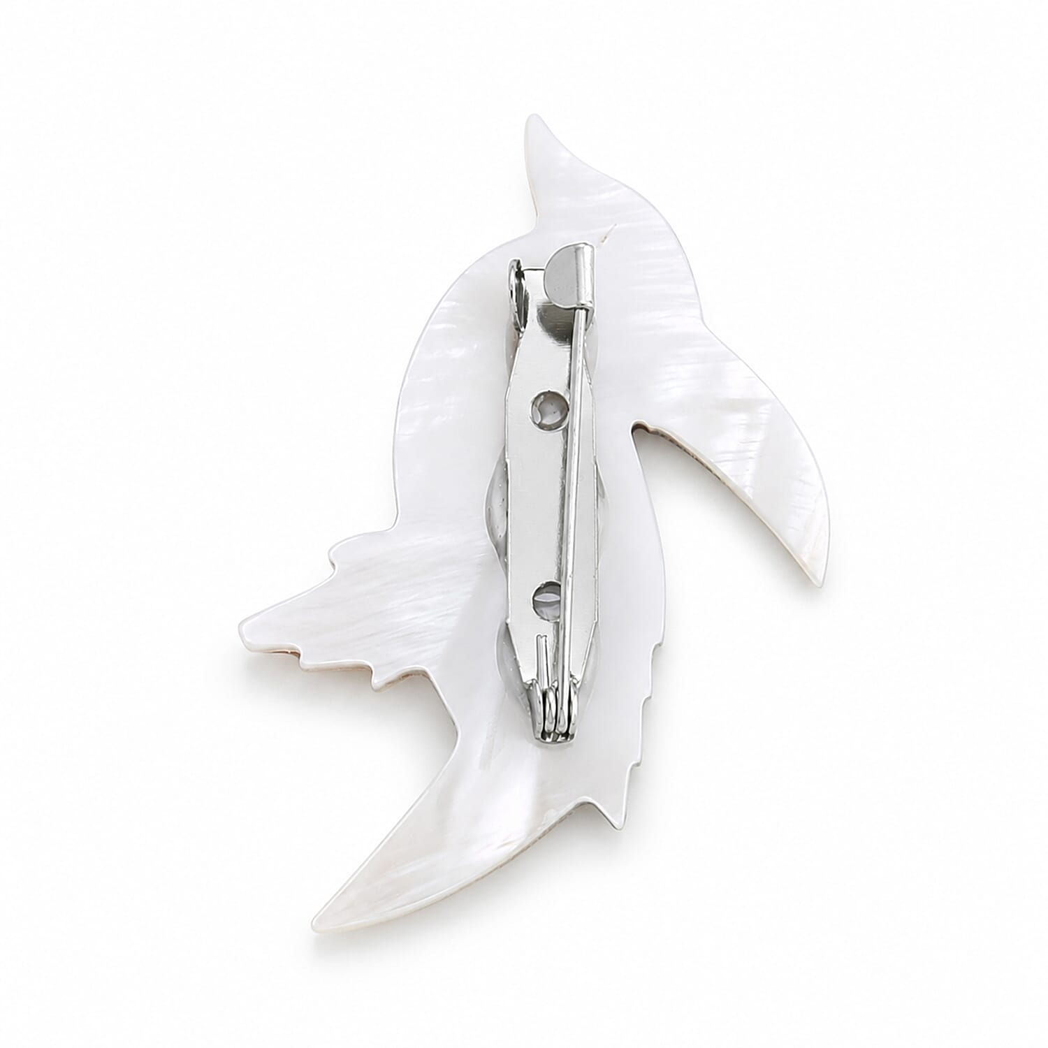 Mother of Pearl, Abalone Shell Hummingbird Brooch in Silvertone