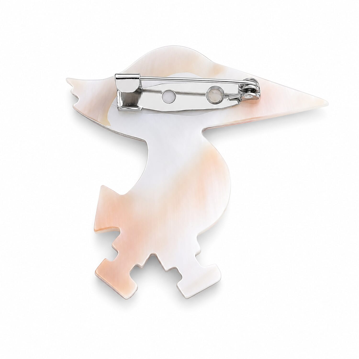 Mother of Pearl and Abalone Shell Hummingbird Brooch in Silvertone