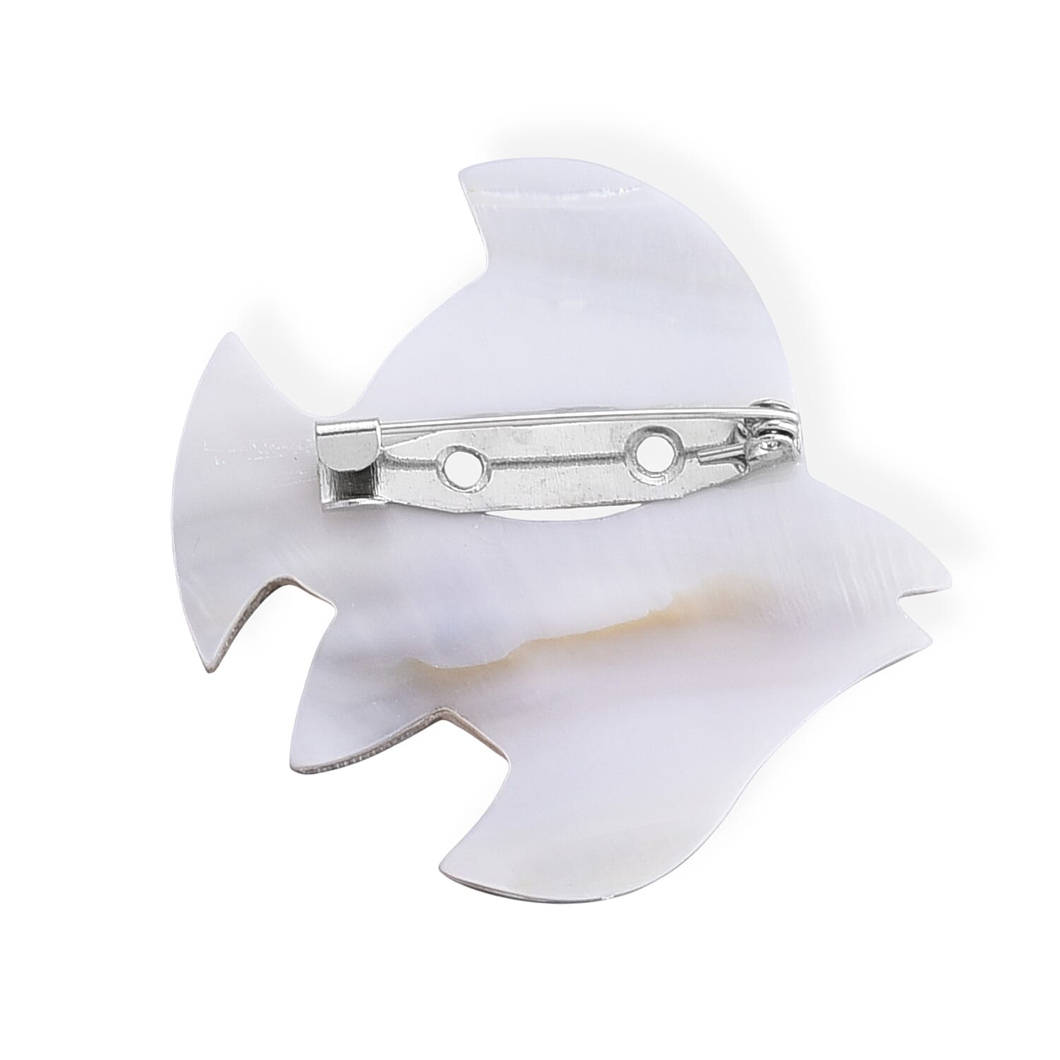 Mother of Pearl, Abalone Shell Fish Brooch in Silvertone