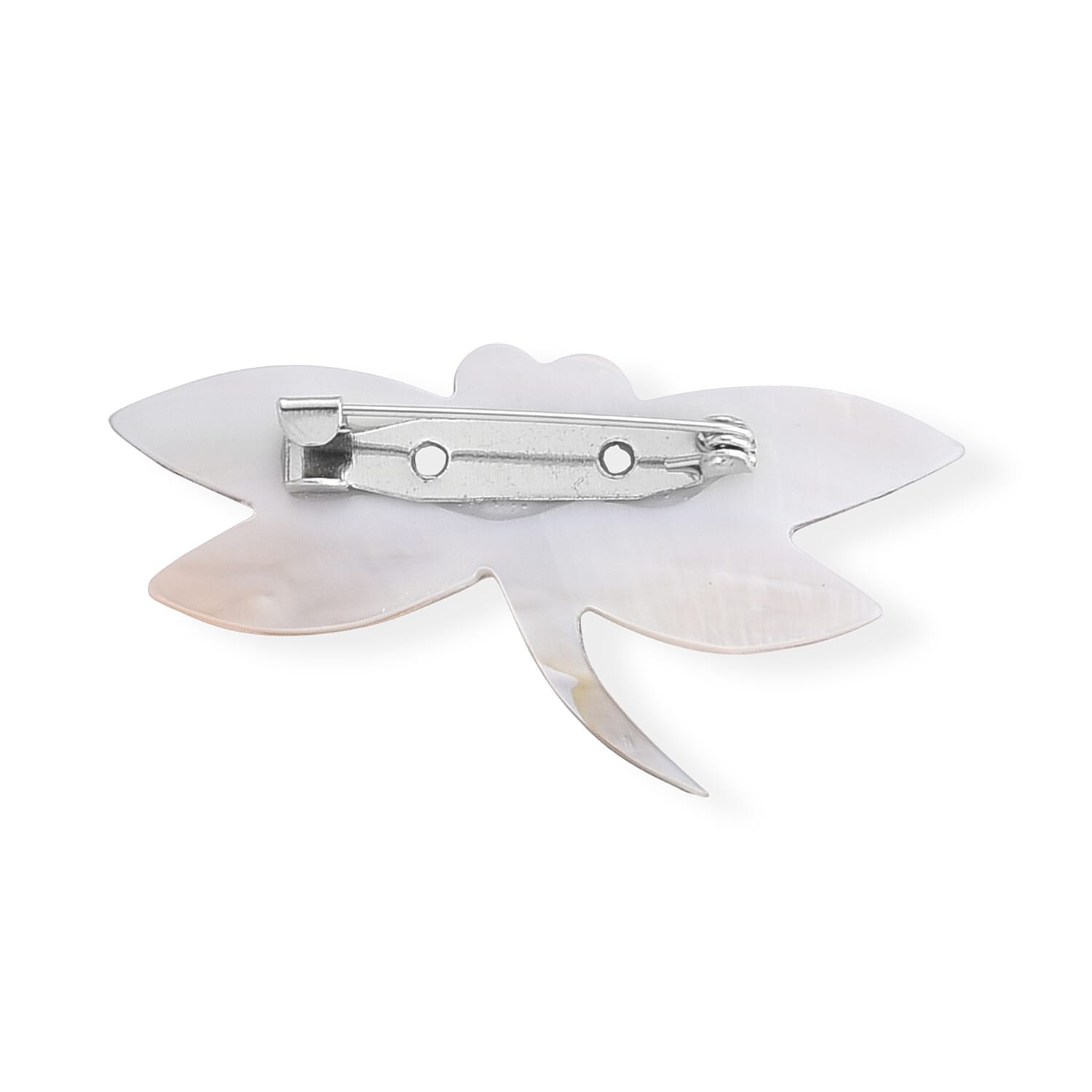 Mother of Pearl and Abalone Shell Butterfly Brooch in Silvertone