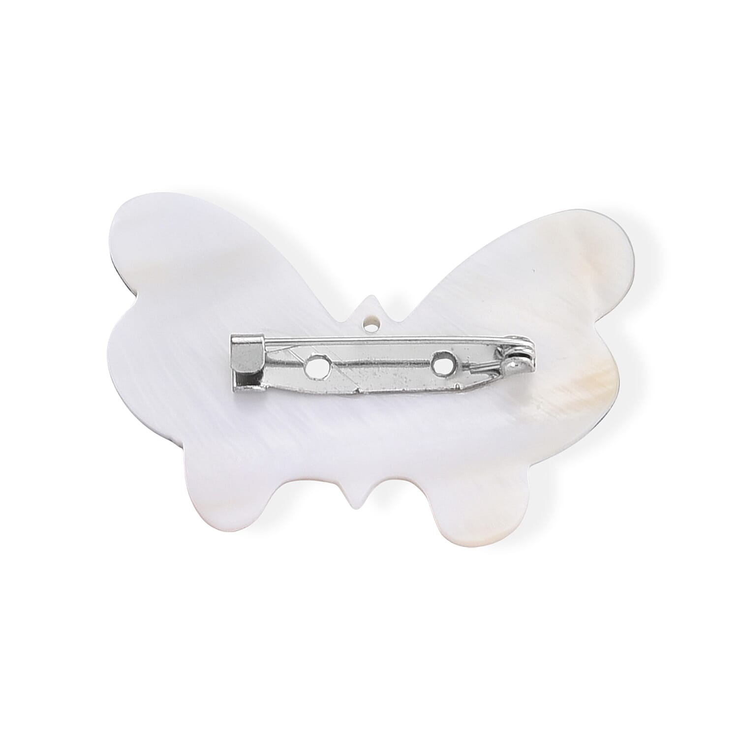 Mother of Pearl and Abalone Shell Butterfly Brooch in Silvertone