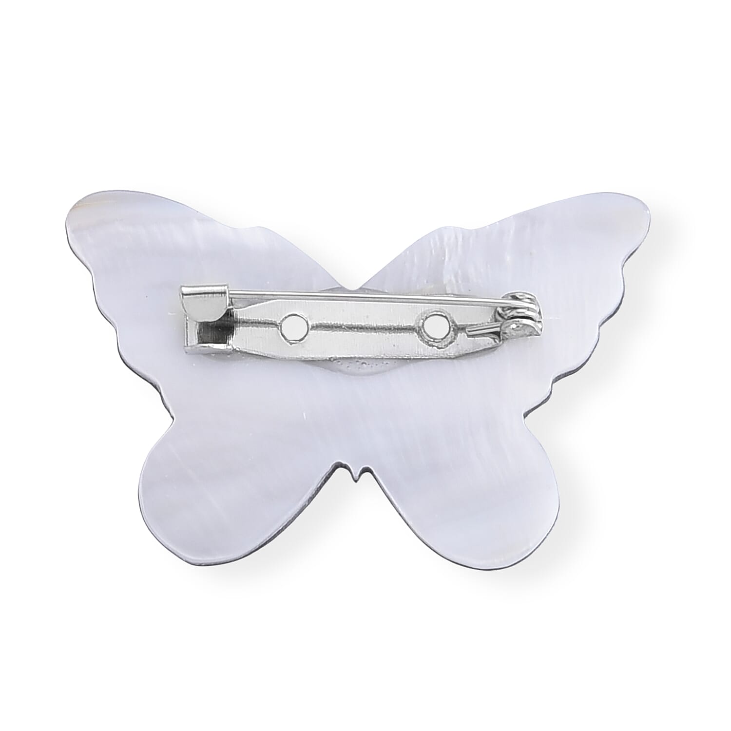 Mother of Pearl and Abalone Shell Butterfly Brooch in Silvertone
