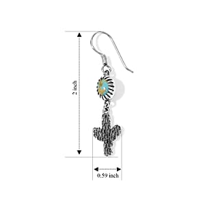 D'Joy Artisan Crafted Premium Royston Turquoise 2.30 ctw Earrings in Sterling Silver