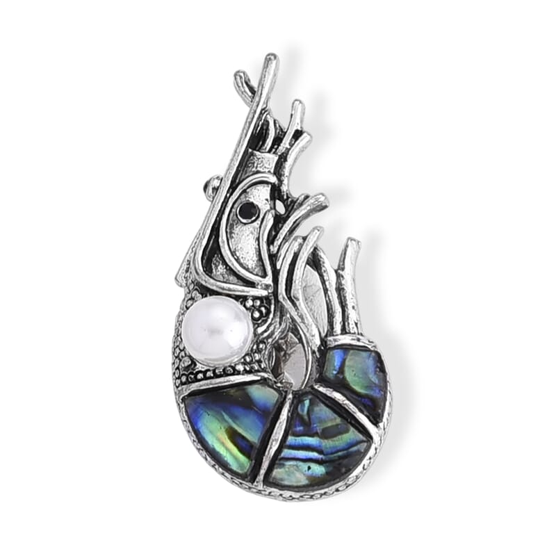 Multi Gemstone Brooch in Silvertone