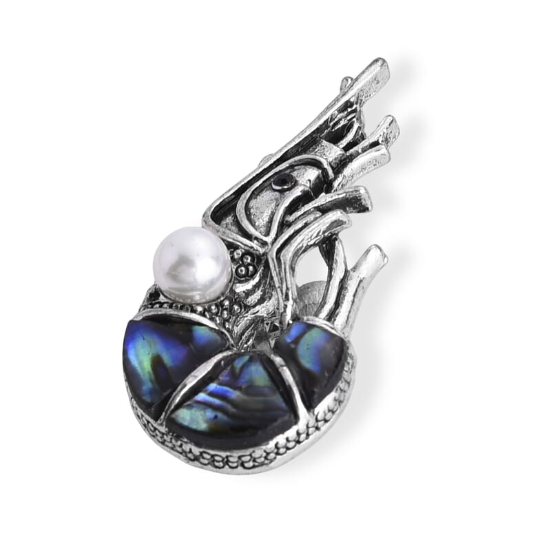 Multi Gemstone Brooch in Silvertone