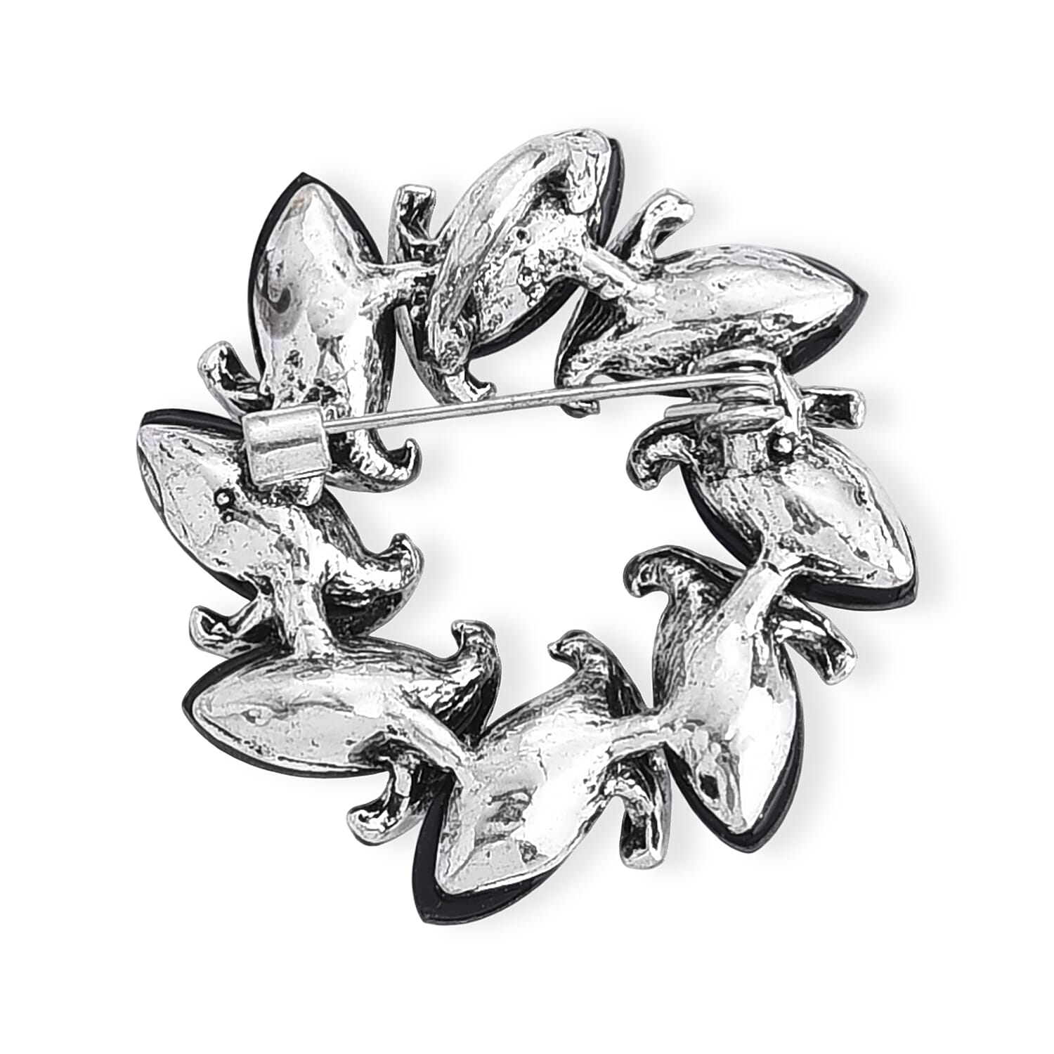 Mother of Pearl and Austrian Crystal Brooch in Silvertone