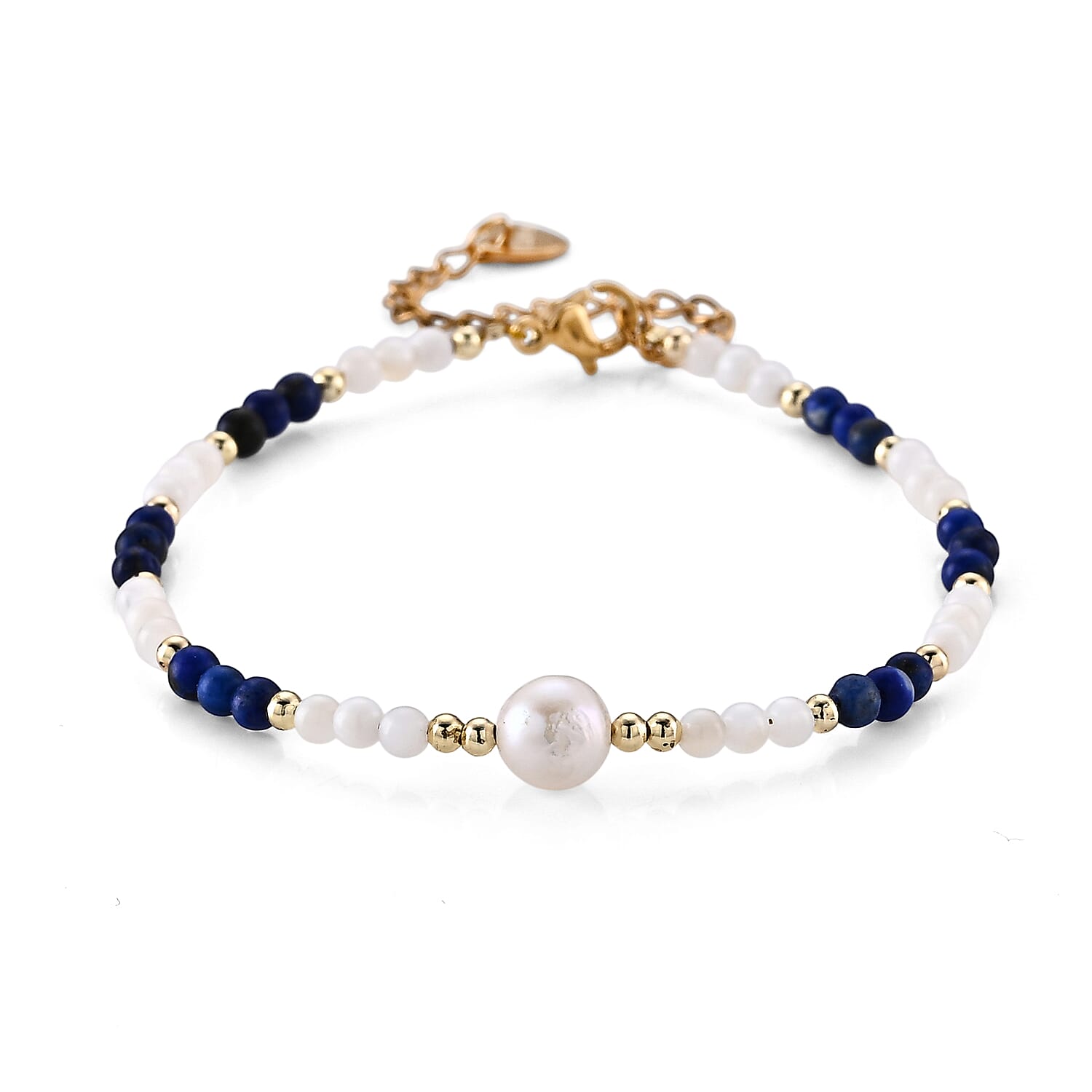 Multi Gemstone 13.00 ctw Bracelet in Goldtone and ION Plated YG Stainless Steel (7.00-9.00In)