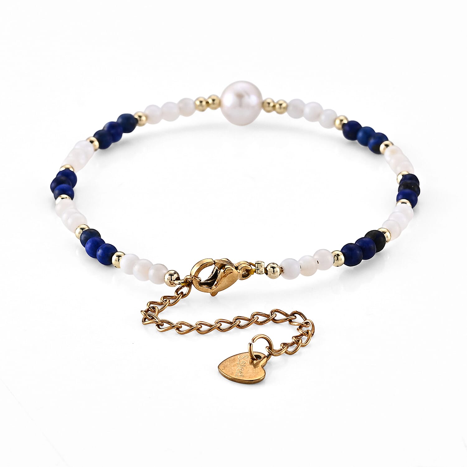 Multi Gemstone 13.00 ctw Bracelet in Goldtone and ION Plated YG Stainless Steel (7.00-9.00In)