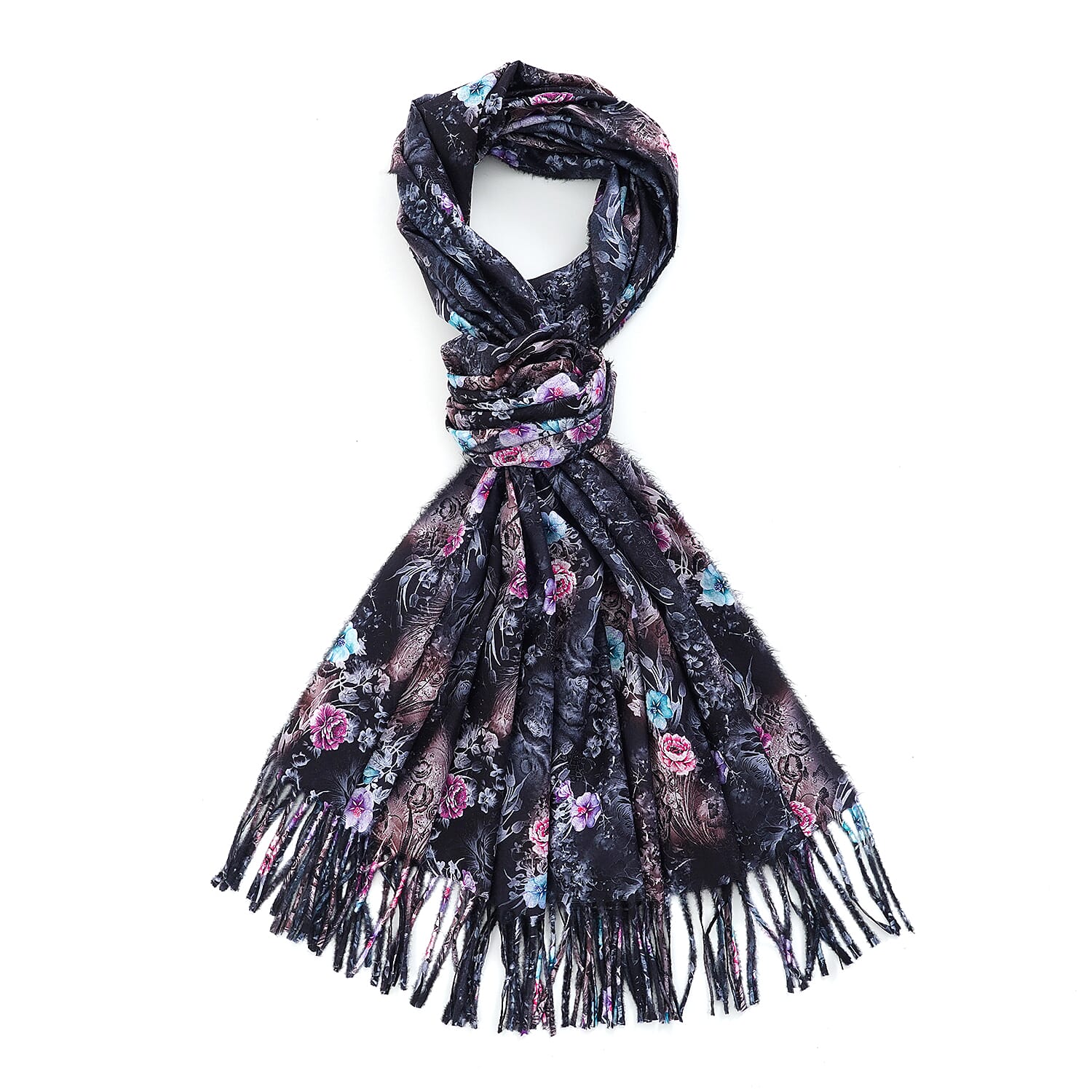 La Marey Pink Both Side Print Scarf