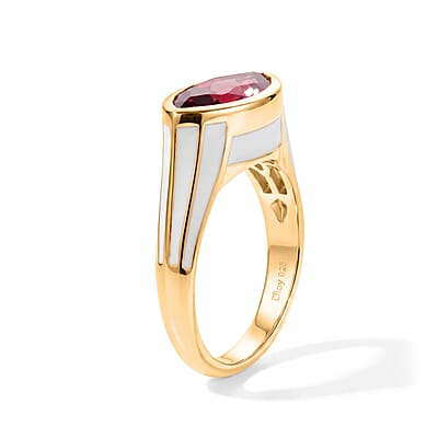 D'Joy Premium Niassa Ruby (FF) 4.00 ctw Ring in 18K Vermeil YG Over Sterling Silver (Size 6.0)